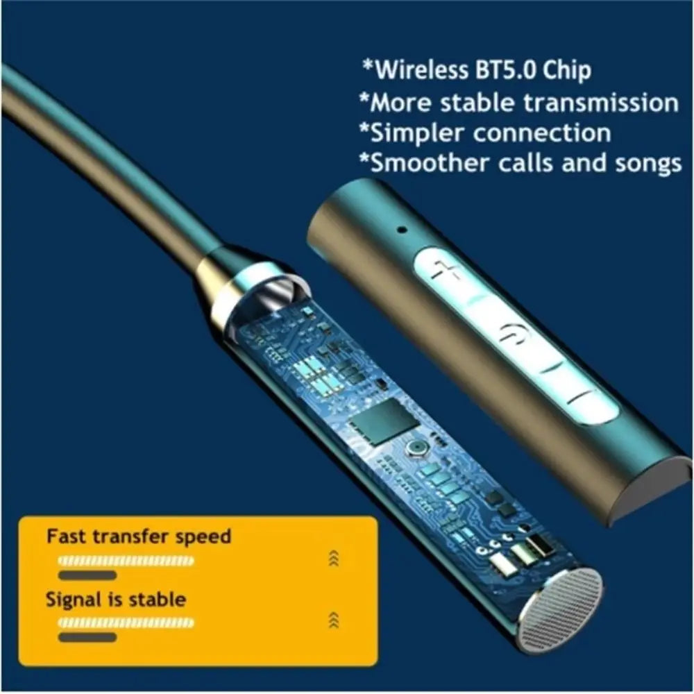 Bluetooth 5.0 Wireless Bluetooth Headphones With Mic 9D Stereo Neckband Earphone Wireless HiFi Stereo Bluetooth Earphone