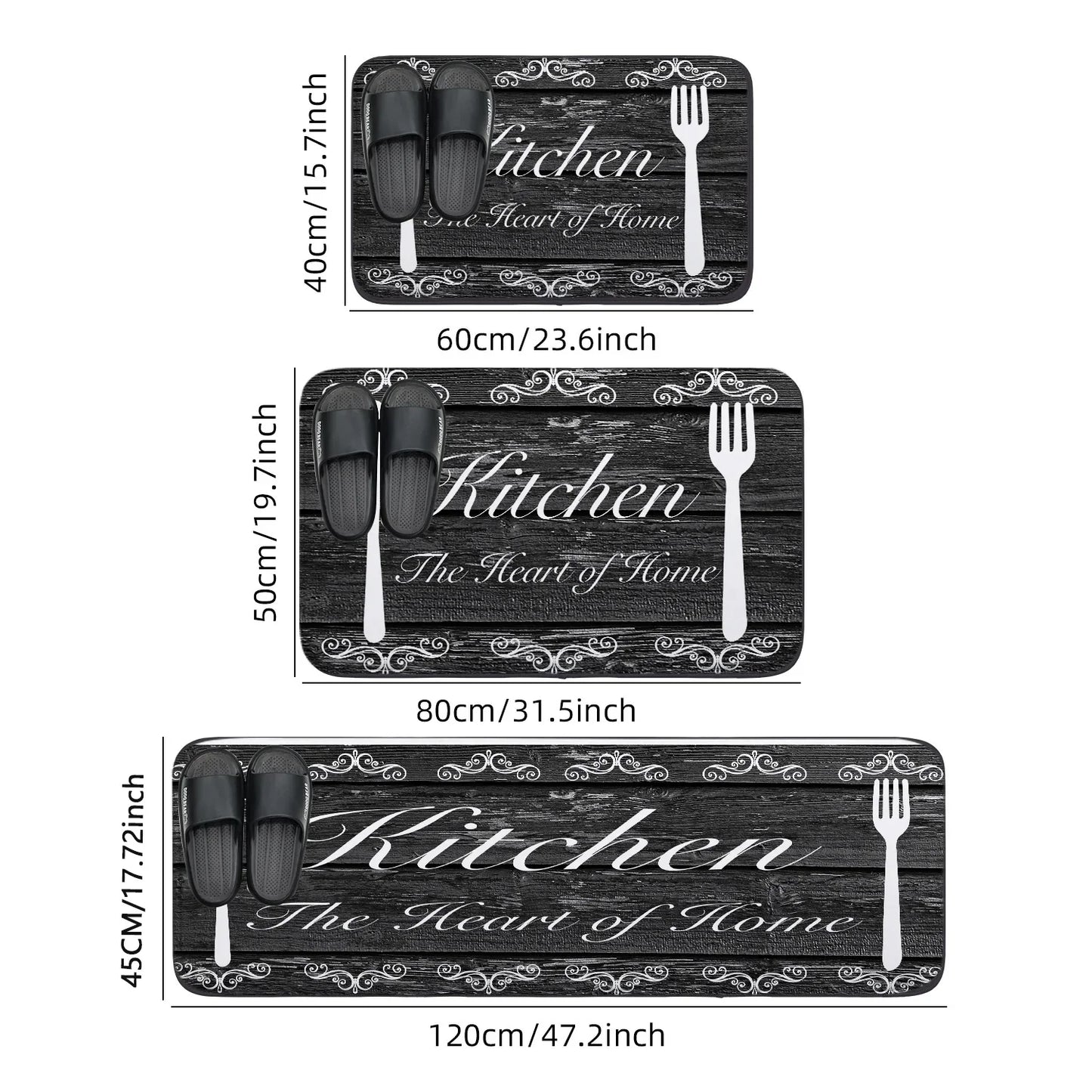 VIKAMA kitchen carpet washable, non-slip, absorbent kitchen mat.
