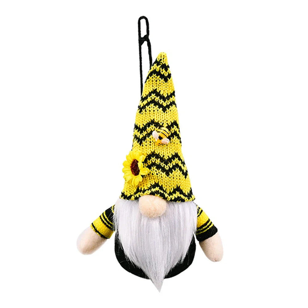 Sunflower Gnome for Home Decor Cute Bee Faceless Doll Pendant Wall Door Hanging Decoration Spring Summer DIY Figurines