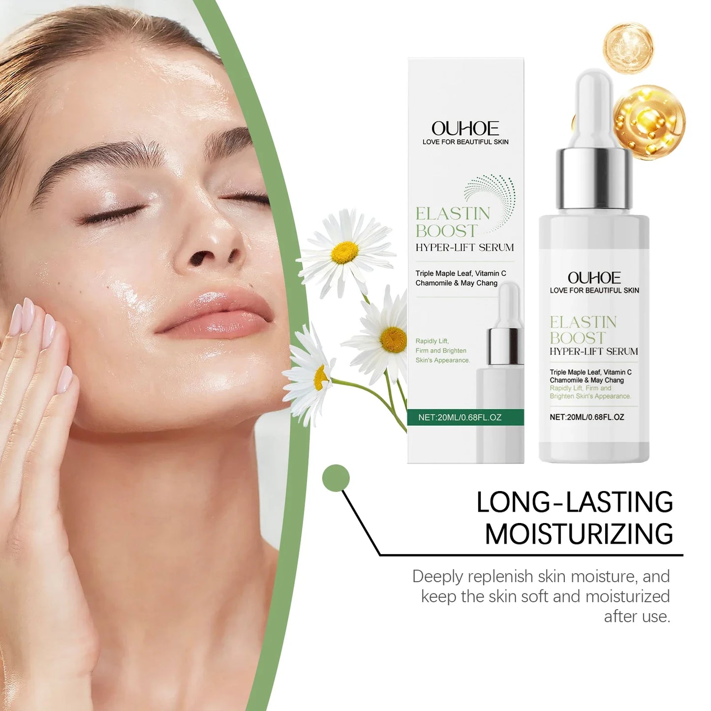 OUHOE Elastin Boost Hyper - Lift Serum: Firm, Moisturize, Soothe, All Skin Types, Anti - aging, Quick Absorption