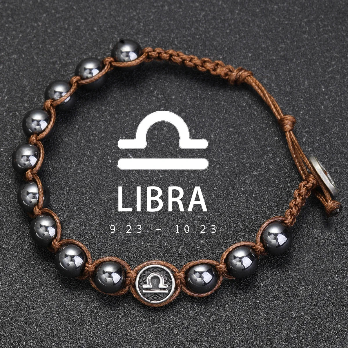 12 Constellation Bracelet Stainless Steel Accessories Handmade Bracelet 8mm Hematite Beads Men's and Women's Bracelet Jewelry
