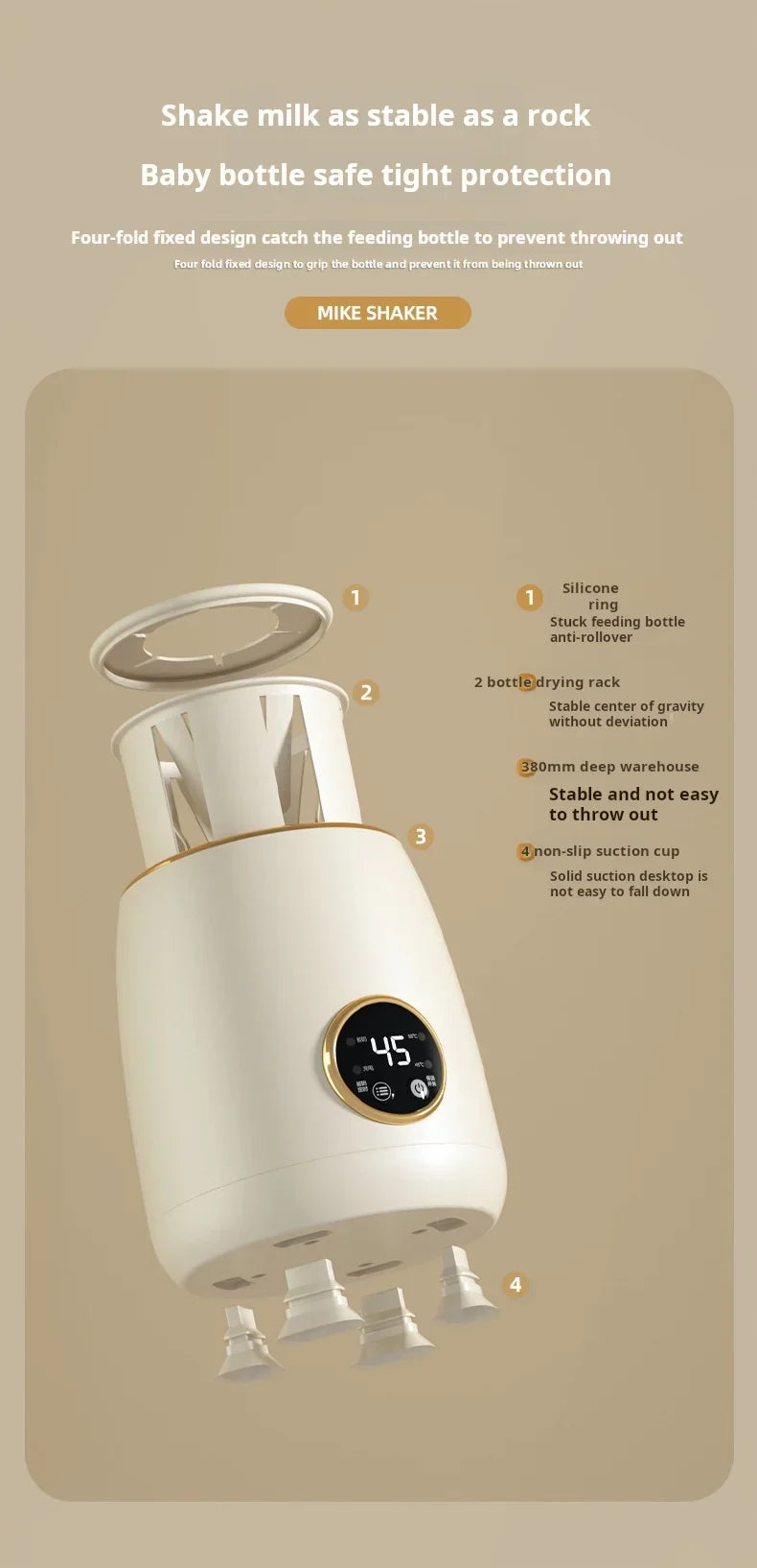 Bottle shaker outdoor baby milk powder warmer usb rechargeable multifunctional electric shaker milk warmer constant temperature