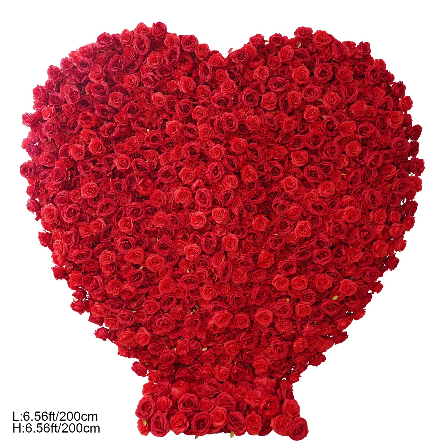 Angela Flower Red Rose Creative Love Heart Floral Wall Cloth Base Flower Arrangement Wedding Backdrop Frame Proposal Decor A7699