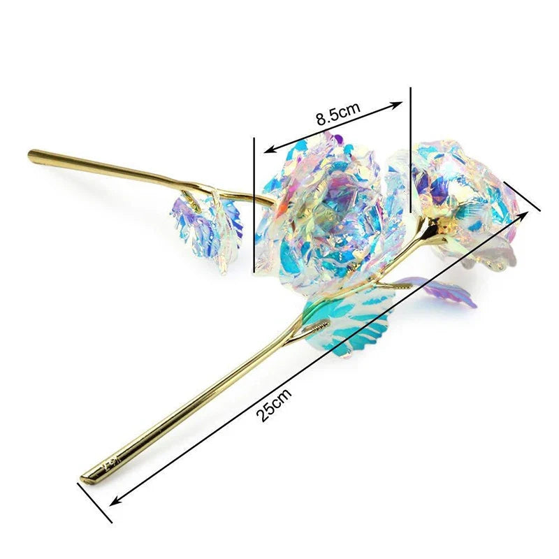 Valentine's Day Creative Gift 24K Foil Plated Rose Gold Rose Lasts Forever Love Wedding Decor Lover Lighting Roses Creative Gift
