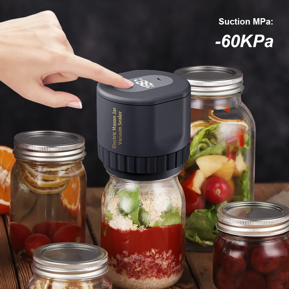 Electric Mason Jar Vacuum Sealer BPA Free Cordless Food Storage Vacuum Sealer with Mason Jar Lids Odorless Attachment