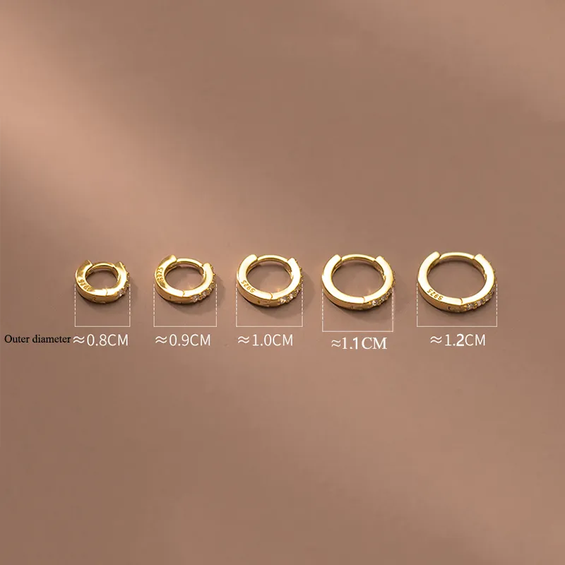 WANTME Silver Earrings for Women 925 Sterling Silver  8/9/10/11/12mm Hoop Earrings Fashion Simple Piercing Jewelry Female