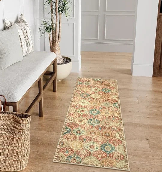 Bohemia Trellis Hallway Rug Runner Rug Kitchen for Hallways Vintage Carpet Bedroom Bathroom Entryway CreamMulti Runners Mats