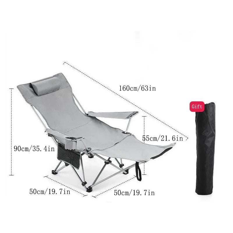 Niceway Foldable Picnic Camping Portable Fishing Chairs Beach Chairs Outdoor Garden Park Single Lazy Chair Backrest Cushion