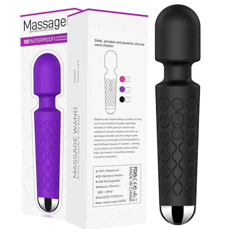 Portable Electric Massage Stick with 8 Adjustable 20 Modes, Suitable for The Back/Neck/Legs/Waist, Relieving Fatigue