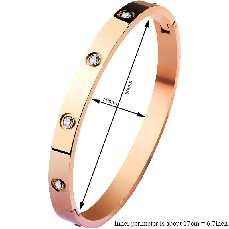 G&DAdvanced Inlai Crystal Stainless Steel Women's Bracelet/Ring Jewelry Golden Resistant To Corrosion set Gift Party Excluse