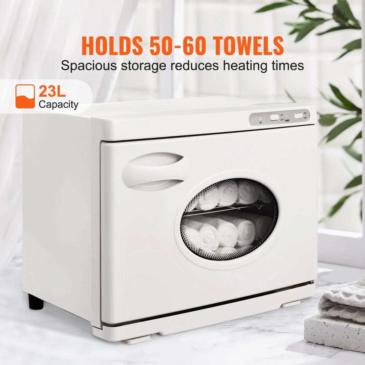 SucceBuy Hot Towel Warmer 8/23L Large Capacity with See Through Window 2-in-1 Quick All-round Heating for Facials SPA Massage Salon