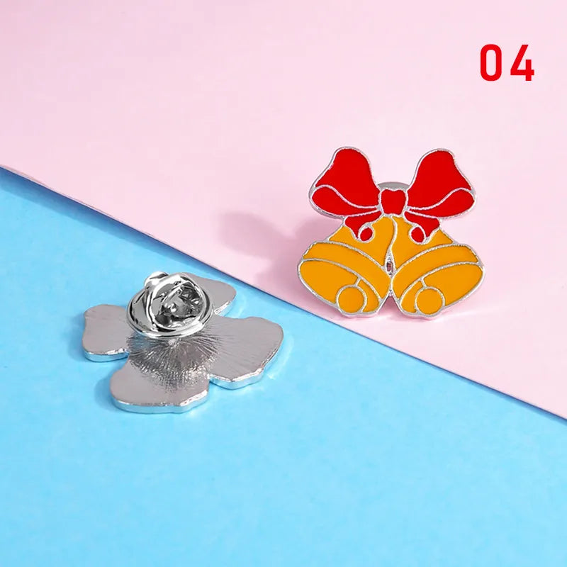 Xmas Enamel Brooch Snowman Santa Claus Tree Wreath Metal Pins Fashion Jewelry Gift For Women Merry Christmas Decor Gifts