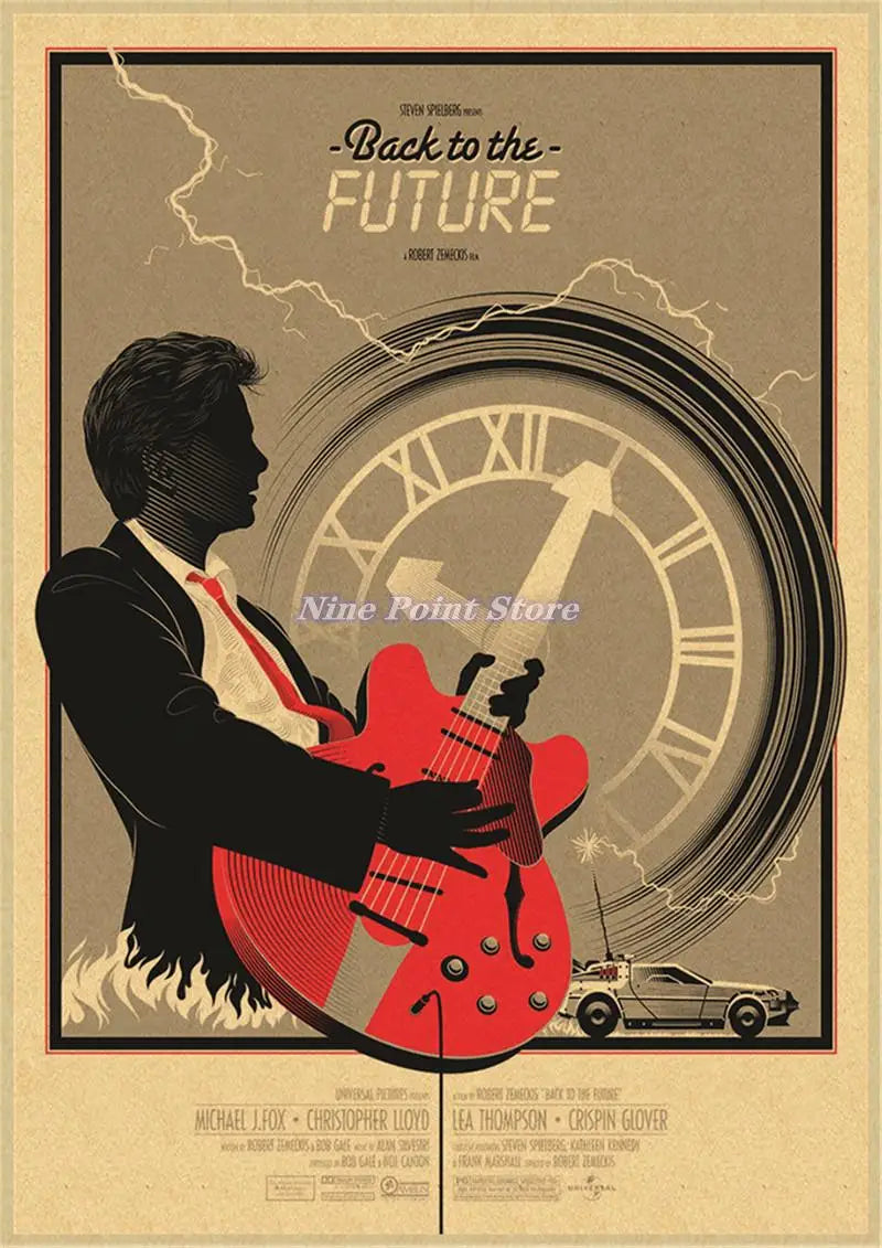 Back to The Future Retro Kraft Poster Decorative DIY Wall Canvas Sticker Home Bar Art Posters Decor