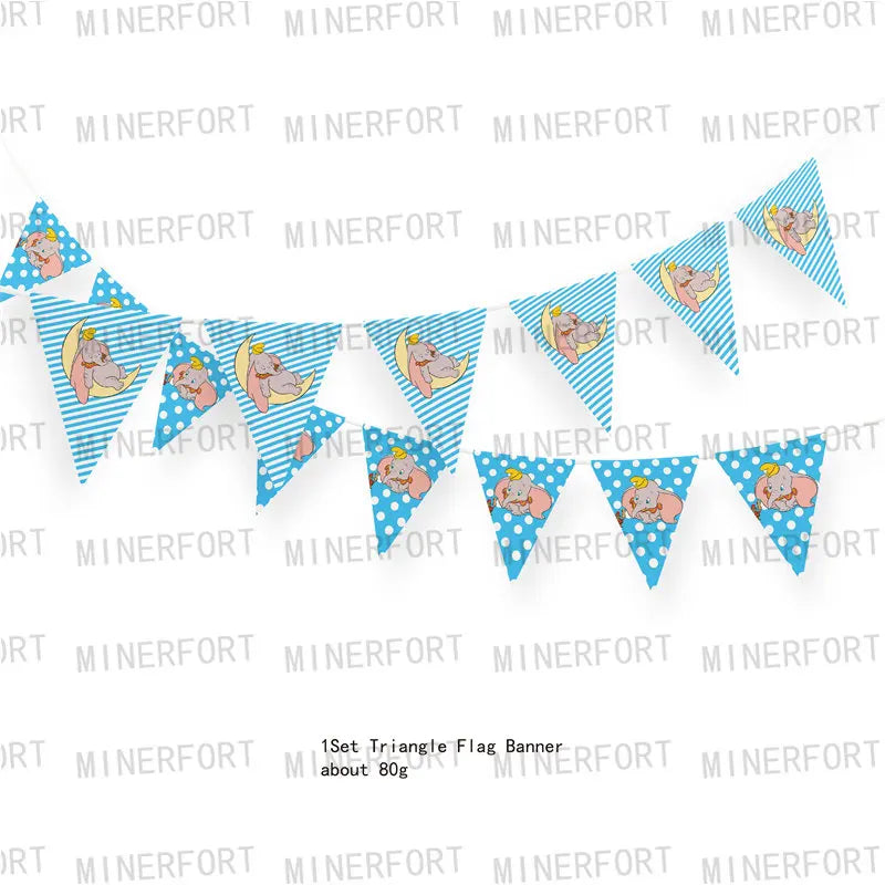 Dumbo Theme Birthday Party Decoration Supplies Tableware Paper Cups Plates Napkins Tablecloth Party Supplies