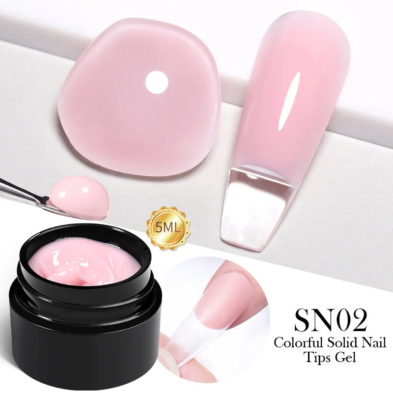 BORN PRETTY Non Stick Hand Solid Extension Nail Gel Polish Clear Pink Nude Aurora Luminous 3D Modeling Carving Nail  Gel