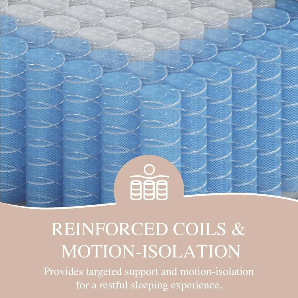 Queen Mattress 14 Inch - Hotel-Collection Hybrid Mattress Pain Relief - Deep Sleep Mattress Extra Lumbar & Hip Support - Motion