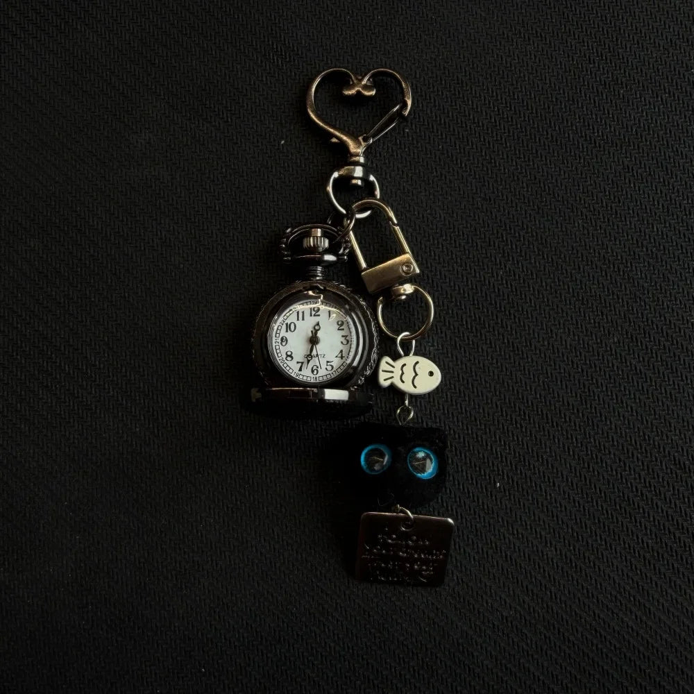 Original Hollow Heart Pocket Watch Chain Keychain Design Steampunk Clock Vintage Necklace Pendant Jewelry Watch Men Women Gift