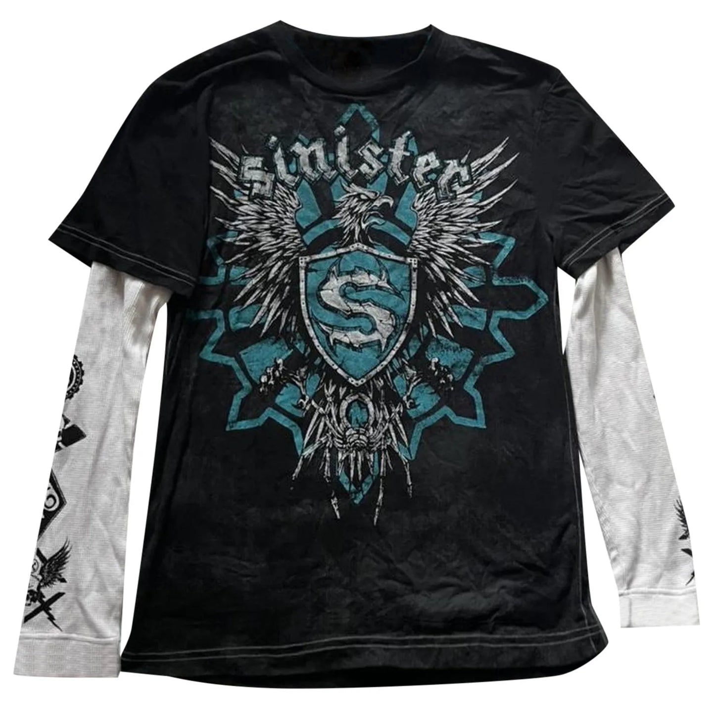 Womens Long Sleeve Y2k T-Shirt Grunge Graphic T Shirts Round Neck Harajuku Gothic Vintage Floral Print Tees Tops