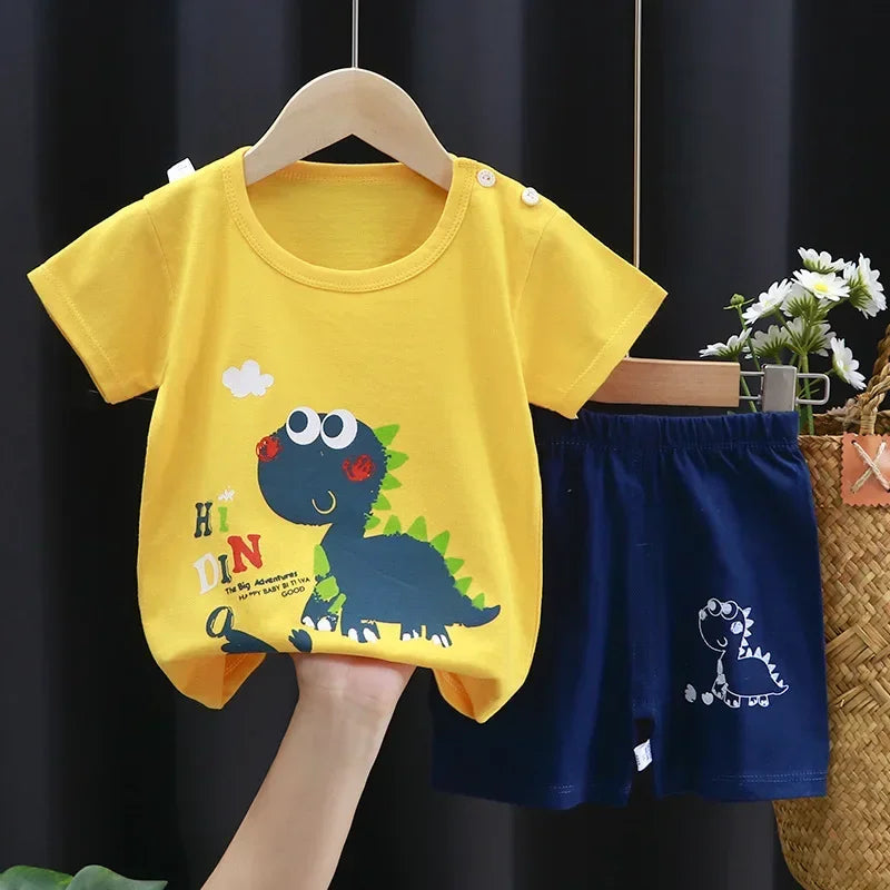 Children Sets Cartoon Printed Clothing Kids Clothes 2 Piece Suits Toddler Cute Casual Tracksuits Cotton Set