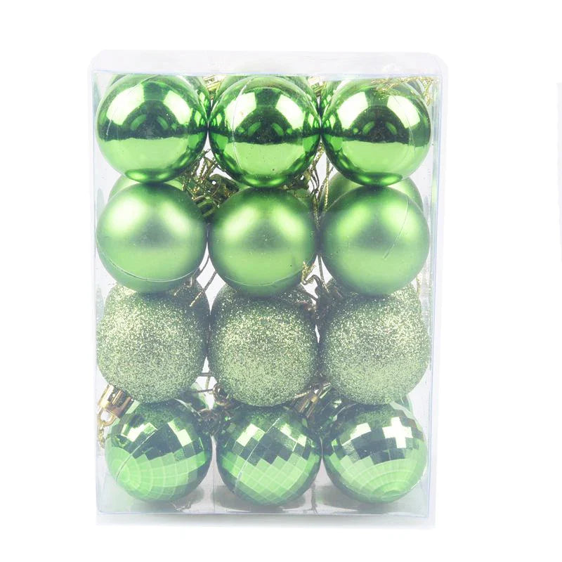 24Pcs Christmas Ball Pendent Decoration Xmas Tree Gold Glitter Hanging Ornament Ball Home Xmas Party Decor Navidad Gift Supplies