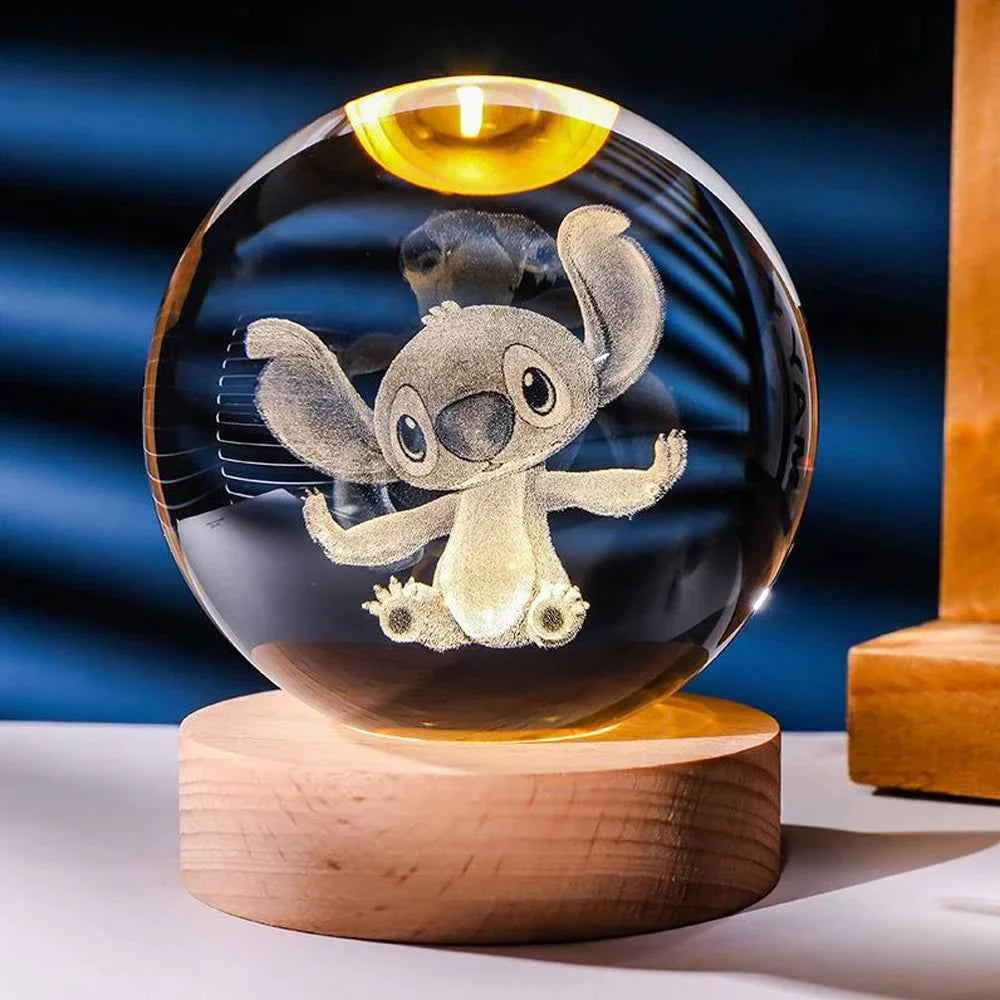 3D Crystal Ball Night Light Laser Carving