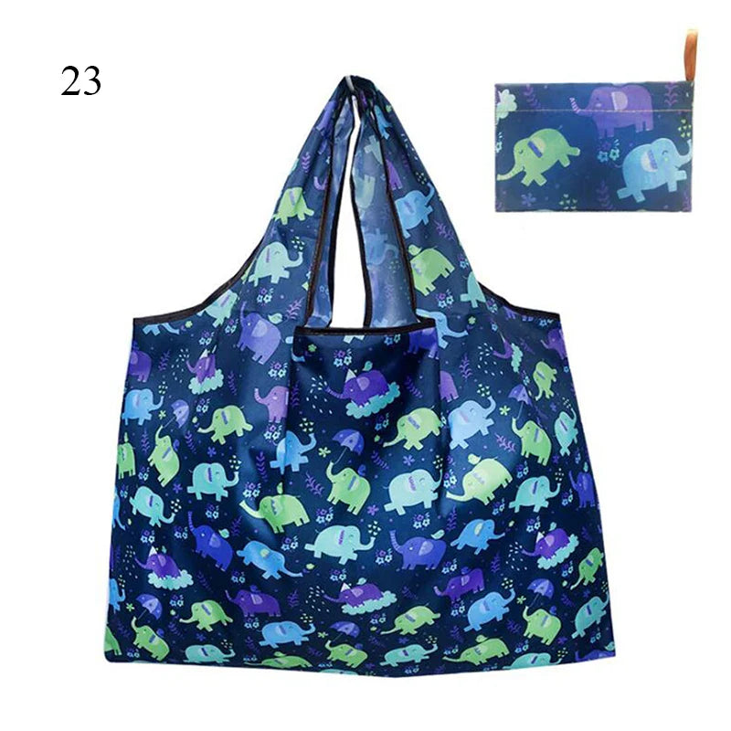 Foldable Large Shopping Storage Bags For Groceries Recyclable Grocery Tote Pouch Eco-Friendly Heavy Duty Washable Shopper Bag