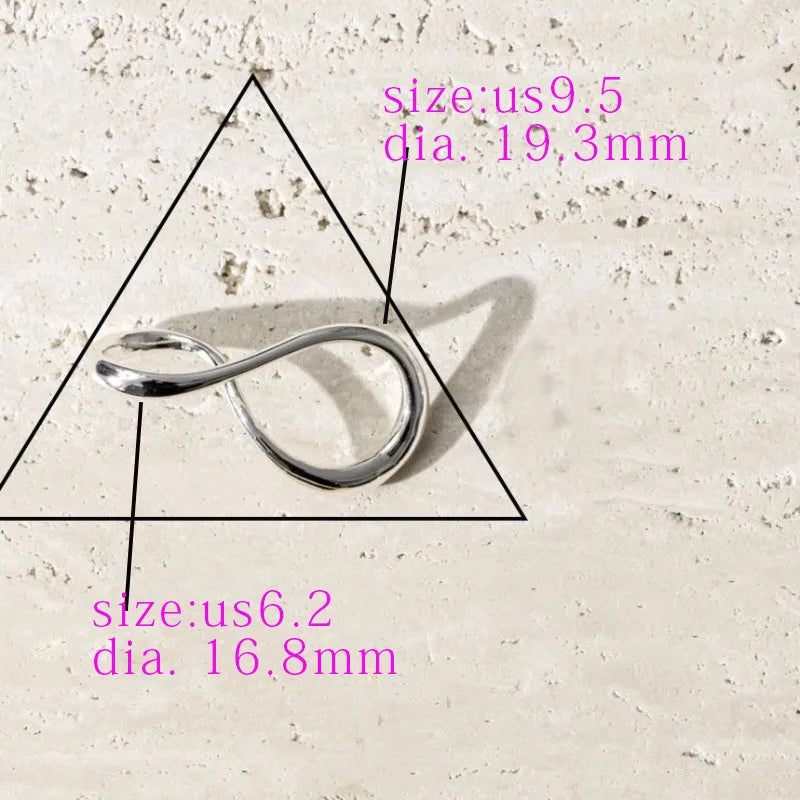 925 Sterling Silver Open Finger Mobius Ring Twist for Women Golden Rock Punk Lines Stackable Jewelry Gift Dropship Wholesale