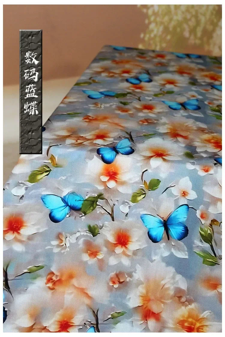 Digital Printed Rayon Fabric Summer By Meters for Women Dress Pajamas Cool Blankets Diy Sewing Soft Smooth Floral Textile Cloth