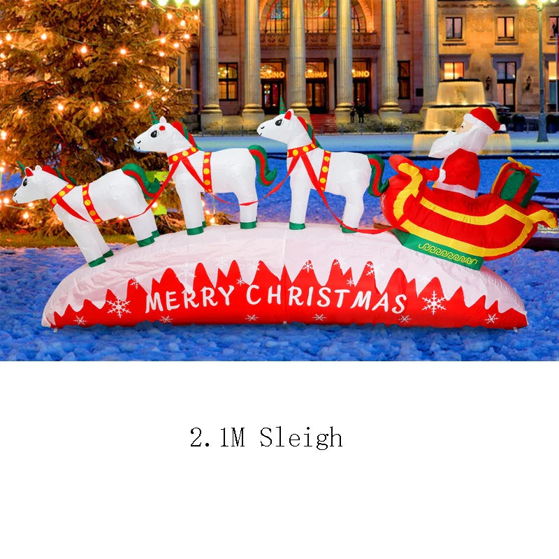 2023 LED Air Inflatable Santa Claus Snowman Elk Outdoor Garden Airblown New Year Christmas Decoration Gift For Kids Children Toy