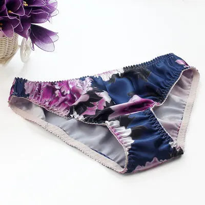 Lingerie Mid Rise 100% Natural Silk Briefs Mulberry Silk Panties Women's Underwear