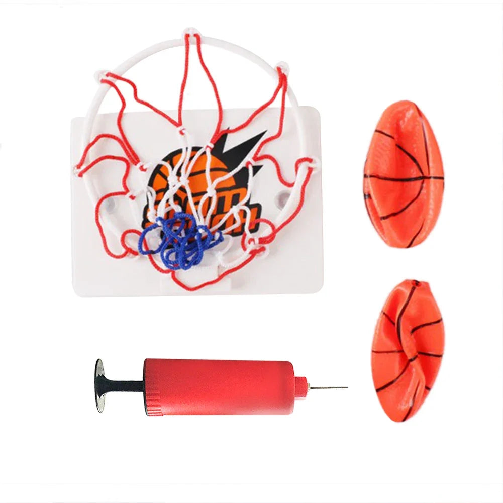Mini Basketball Hoop Set Basketball Hoop with 1 Ball and 1 Inflatable Pump Kid Indoor Sports Basketball Backboard Funny Game Toy