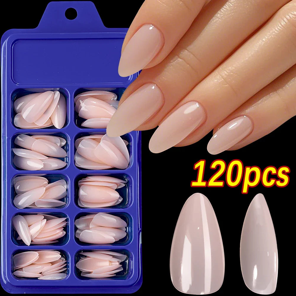 120Pcs Red Short Square Fake Nails  Full Cover Press on Acrylic Fingertip.
