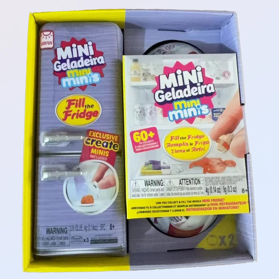 Zuru Mini Brands Mini Minis Fill The Fridge Simulation Refrigerator Toy Blind Box Set Surprise Ball Pretend Play Micro Miniature