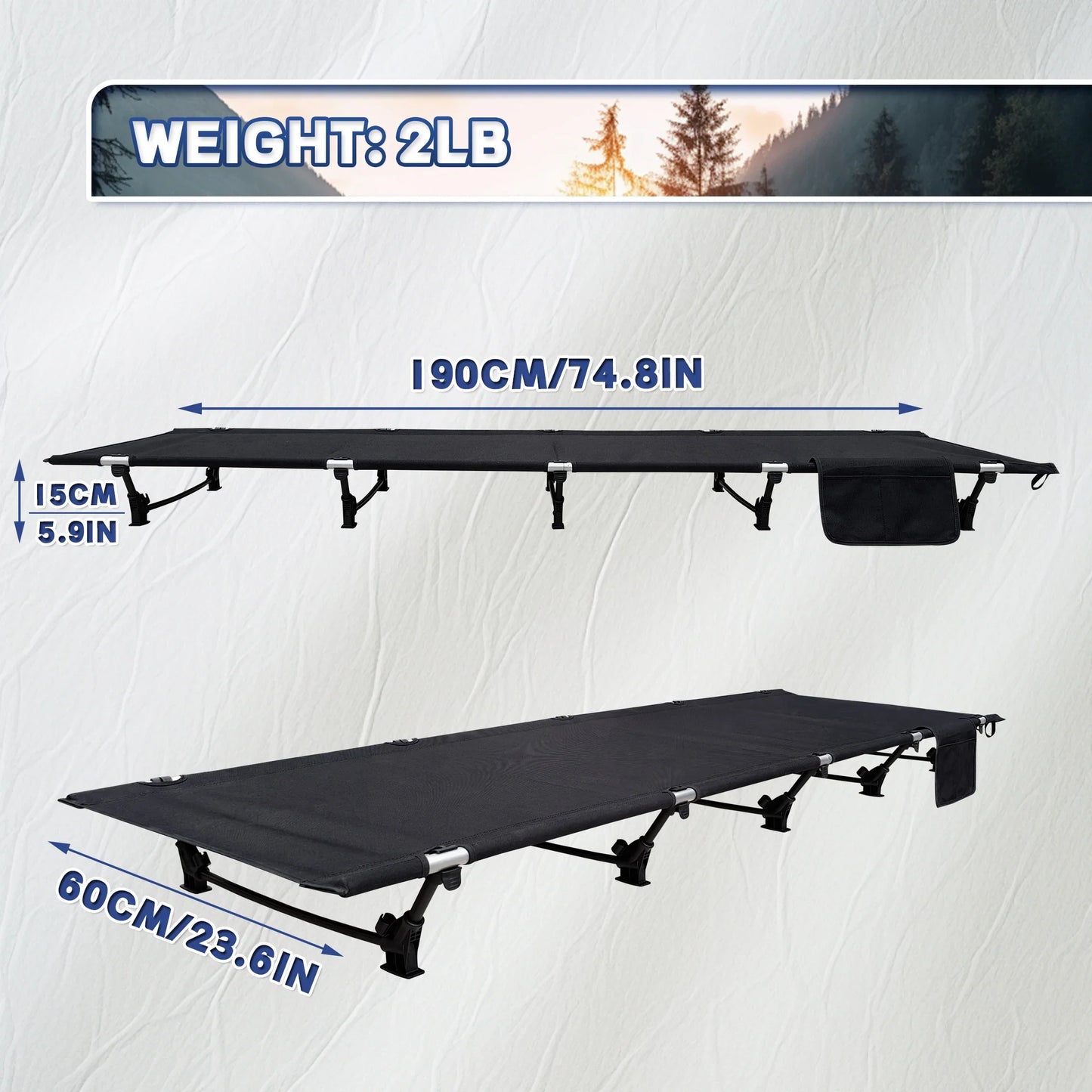 Camping Cot Portable Folding Bed Outdoor Ultralight Compact Tent Bed for Camping Travel Backpacking Hiking Sleeping Cot