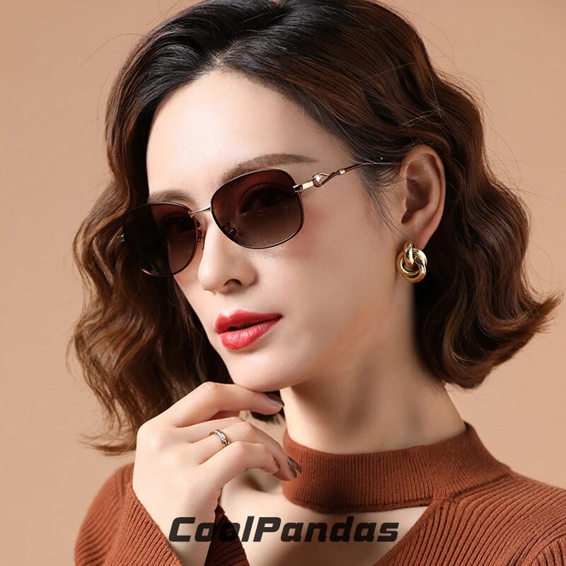 CoolPandas 2022 New Style Women's Sunglasses Gradient Polarized Lens Luxury Design Ladies Elegant UV400 Lunette De Soleil Femme