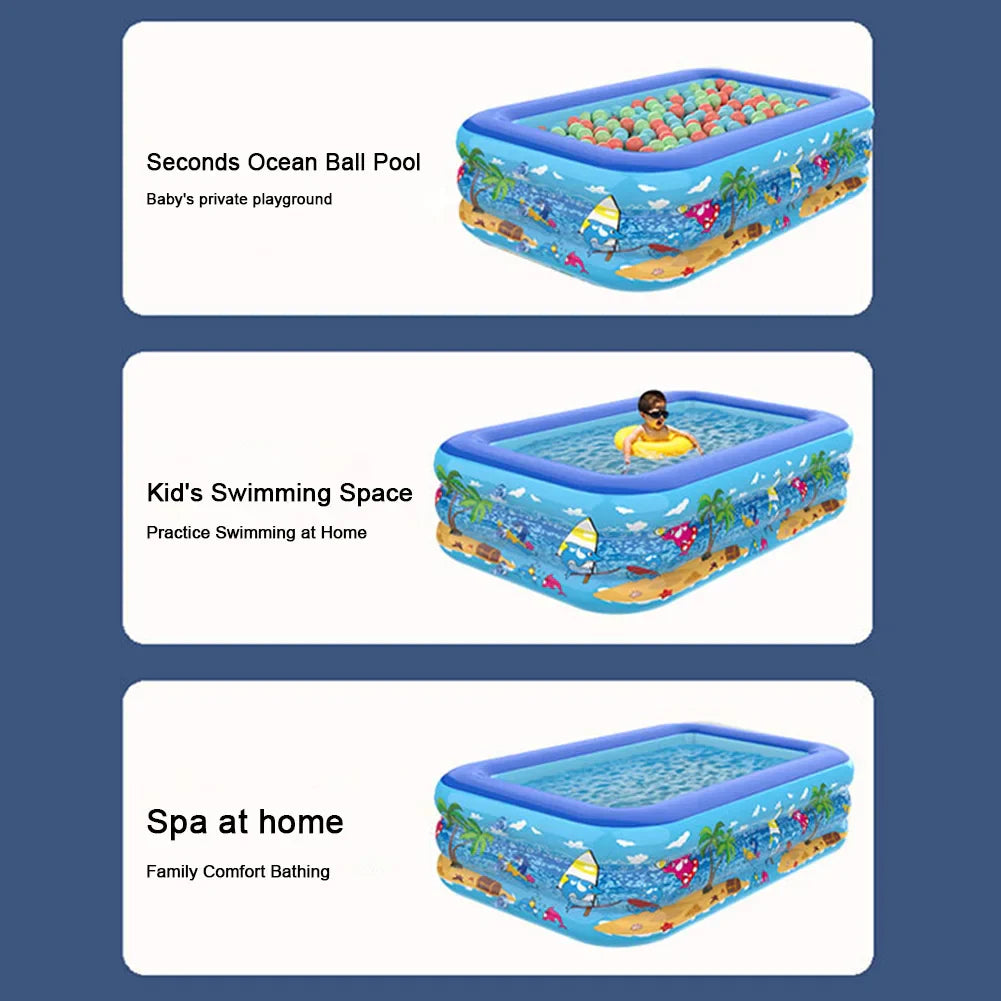 Inflatable Swimming Pool Large Family Pools Rectangle Framed Children Swimming Pool Summer Outdoor Kids Baby Bathtub Toys