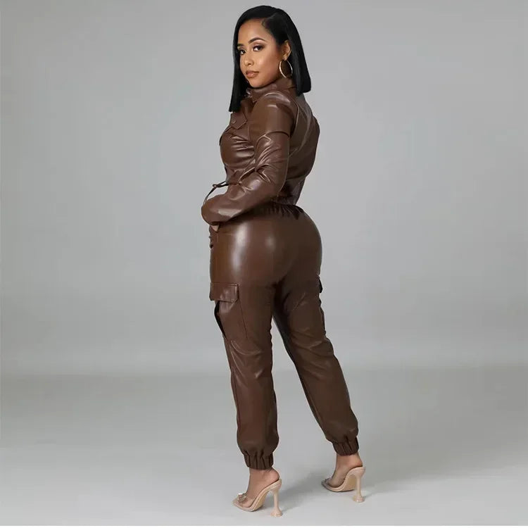 Two Piece Long Sleeve Cardigan Hidden Breasted Solid Zipper Fly Pencil Pants Slim Fit .