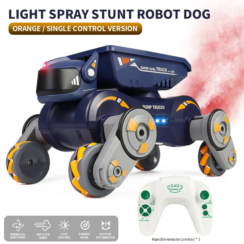 JJRC JC013P RC Robot Dog w/ Music Cool Lights Water Spray Swing Arms Stunt Car 2.4G 4WD RC Drift Car Remote Control Car Toys
