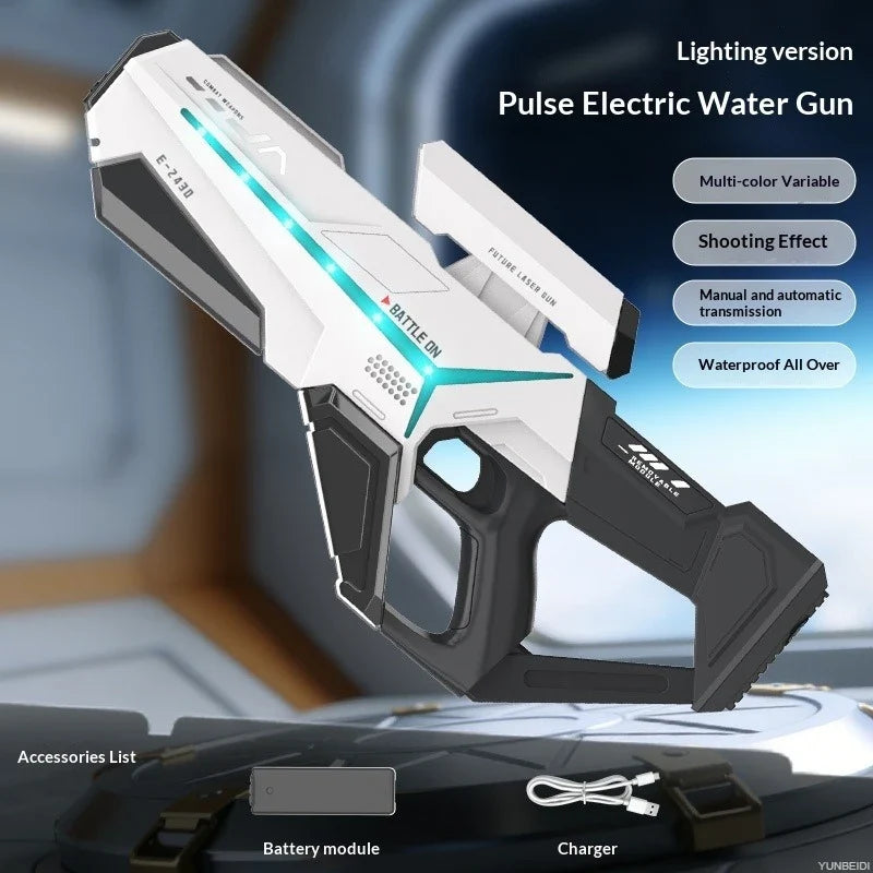 Electric LED Water Gun Automatic Water Suction Large-capacity Continuous Water Spray Summer Game Interaction Children's Gift