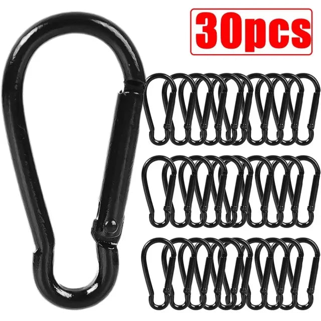 50/10pcs Mini Carabiner Keychain Alluminum Alloy D Type Buckle Spring