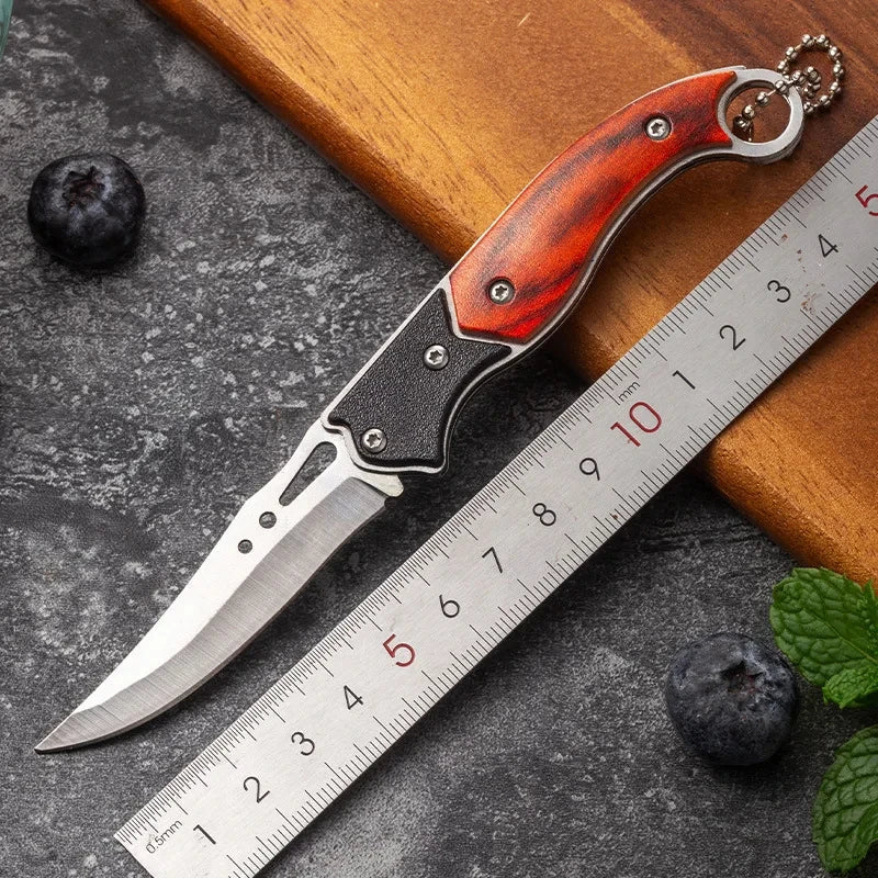 Compact Folding Knife with Durable Stainless Steel Blade, Multi-functional Survival Camping Tool