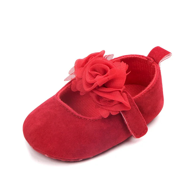 Baby Girl Shoes First Walkers Flower Pattern Fabric Cotton Shoe Unisex Non-slip Breathable Soft Bottom Toddler Crib 0-18M