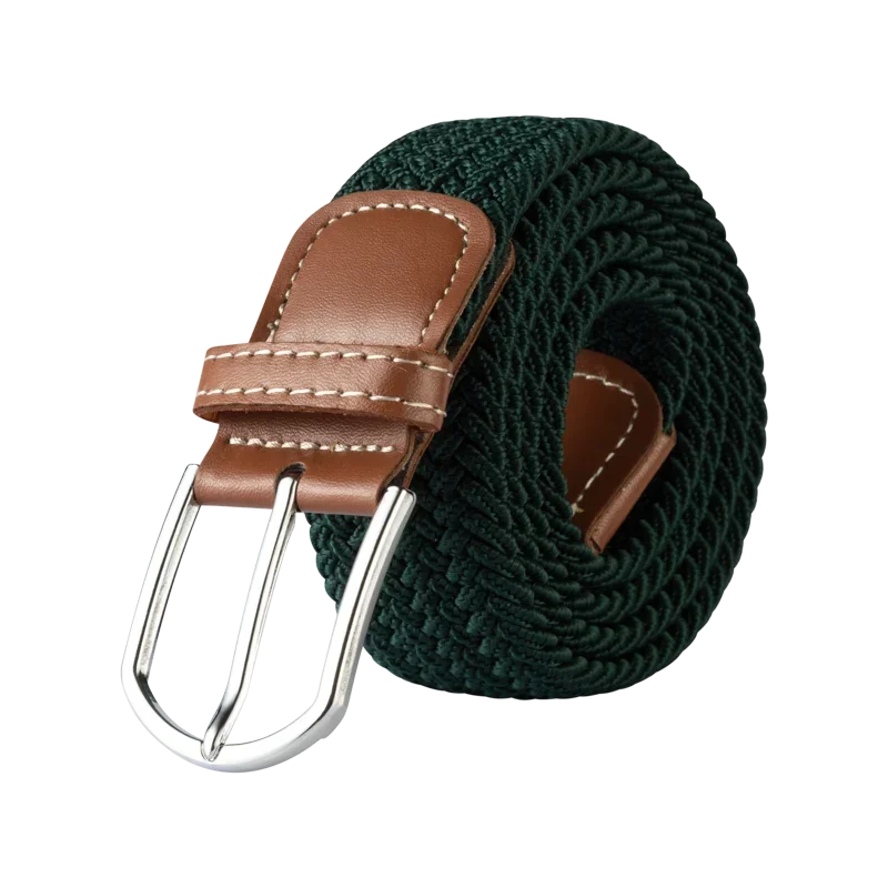 Black Female Casual Knitted Pin Buckle Men Belt Woven Canvas Elastic Expandable Braided Stretch Belts for Women Jeans Belts Belt