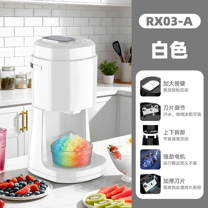 Foldable Electric Ice Shaver Adjustable 2-Speed Snow Cone Making Machine