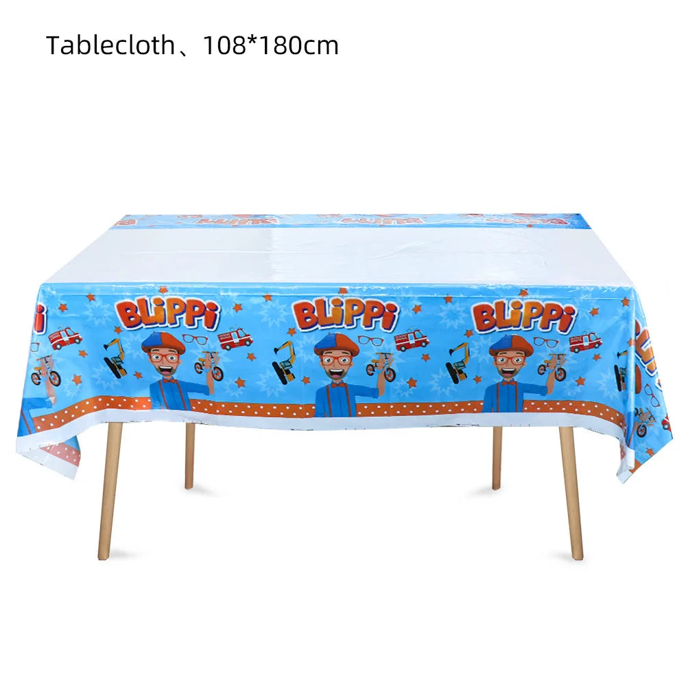 Bli-Ppi-Toy Theme Party Supplies Disposable Set Background Balloon Banner