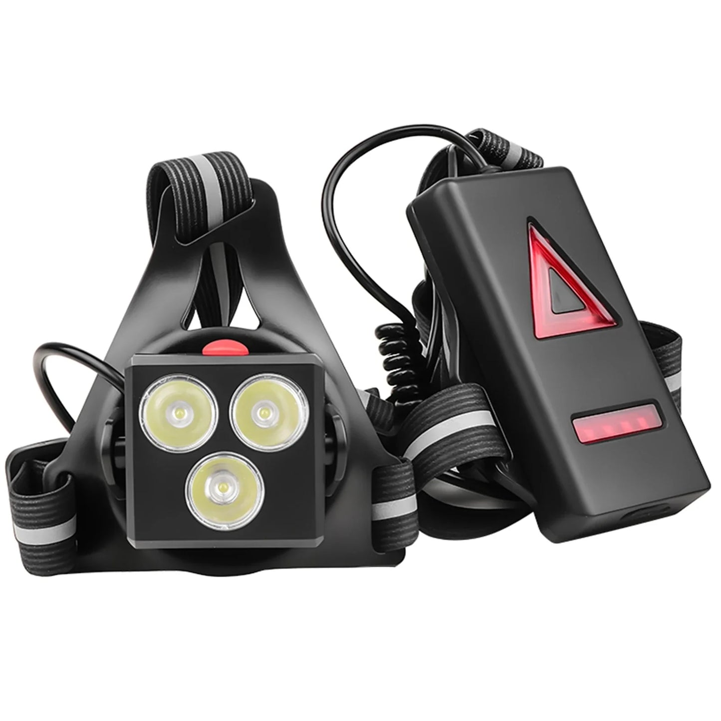 LED Chest Front Multi-Lamp Red Warning USB Rechargeable Night Running Light Triangle Reflective Strap Back Light Backpack Light
