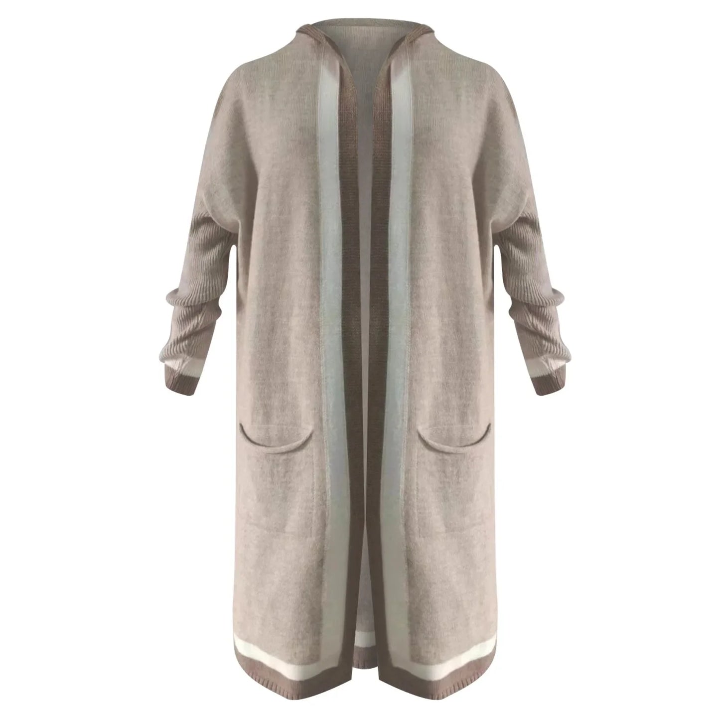 Women's Casual Hooded Sweater Cardigan Coat Chic Warm Loose Fit Streetwear Long Sweater Knitted Cardigan Autumn Winter Oversized