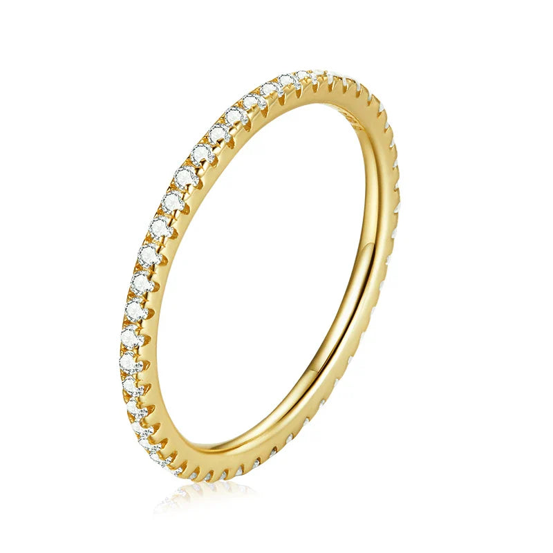bamoer 925 Sterling Silver Multicolor Zircon Finger Ring for Women Trendy Fashion Dazzling CZ Stone Anillos Jewelry Gift