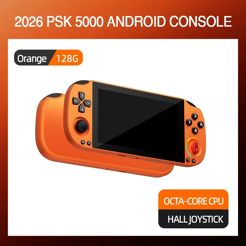 5.0 Inch FHD IPS Handheld Game Console PSK5000 with XBOX/SWITCH Layout,Helio G85 Octa-Core,6+128GB,Hall Joystick