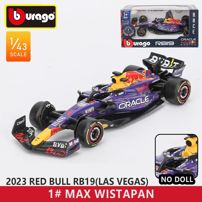 Bburago 1:43 Red Bull F1 Rb19 Las Vegas Miami 1 Verstappen 11 Perez Alloy Scaled Die-Cast Car Model Toys Collection Kid Gift
